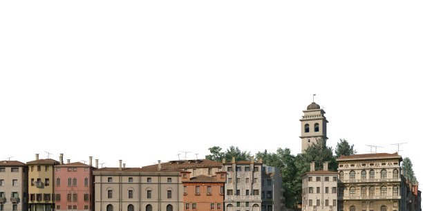 城市景观3d插图孤立在白色背景图片下载