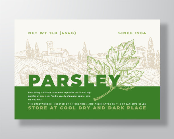 香菜标签模板抽象包装图片下载