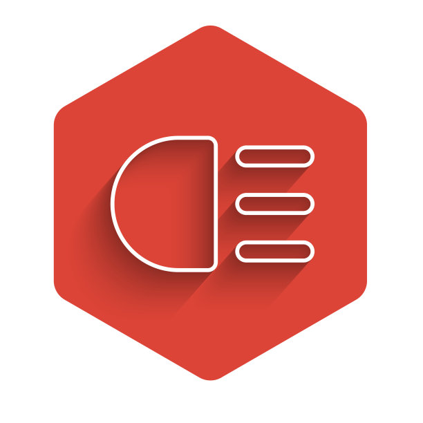 白线远光灯图标与长隔离图片下载