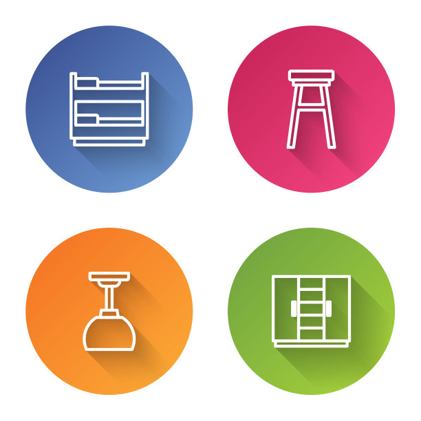 设线上下铺床椅灯悬挂而成图片下载