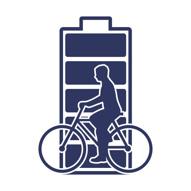 自行车剪影与高全速能源电池图片下载