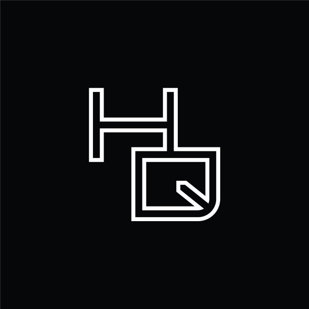 带有圆形切片形状的HQ标志图片下载