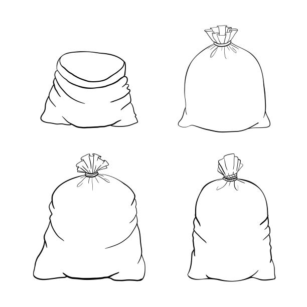 帆布袋向量。帆布袋。帆布袋的插图。集帆布袋图片下载