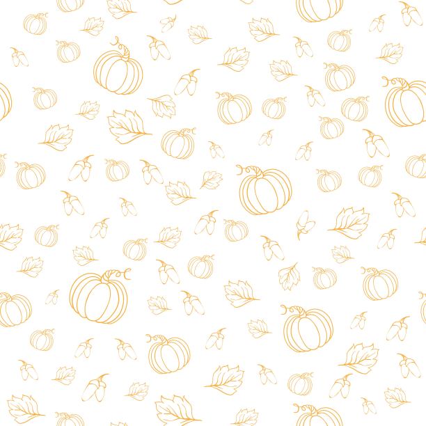 无缝矢量模式，手绘花卉背景。万圣节的集合。图片下载