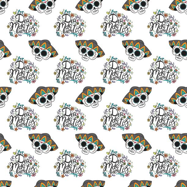 天衣无缝的头骨背景，死亡之日的图案图片下载