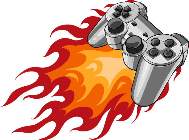 带火的游戏手柄图片下载