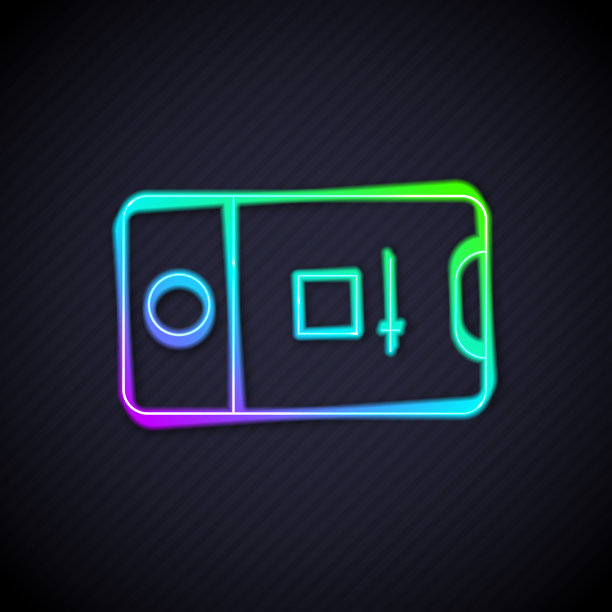 发光的霓虹灯线手机与记录框图片下载