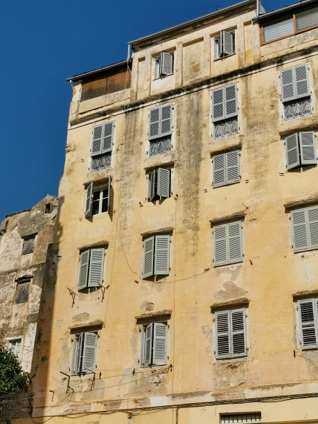 希腊科孚岛旧城的建筑照片图片下载