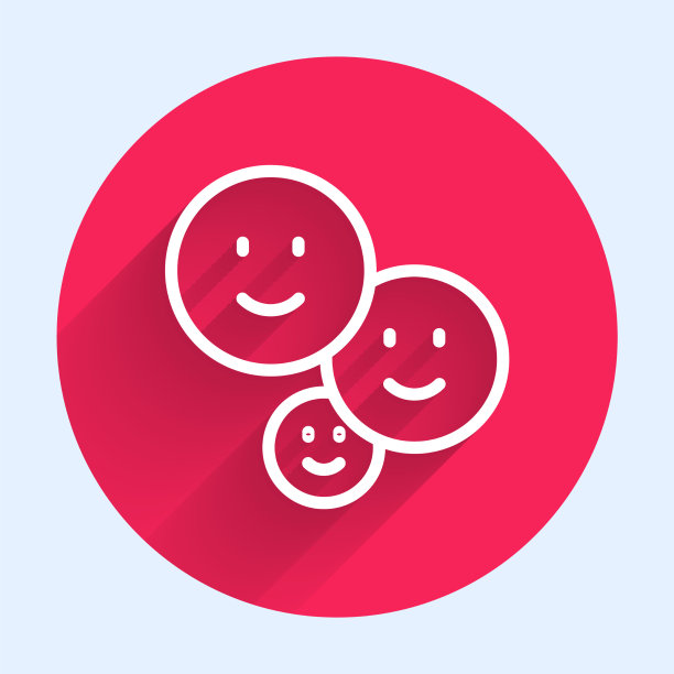 白线幸福友谊日图标孤立与图片下载