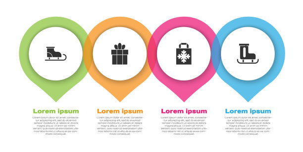 集花样滑冰礼盒圣诞购物图片下载