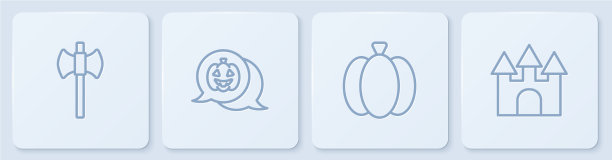 木斧南瓜线和城堡白色图片下载