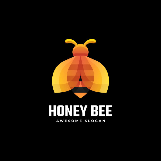 标志蜜蜂渐变彩色风格图片下载