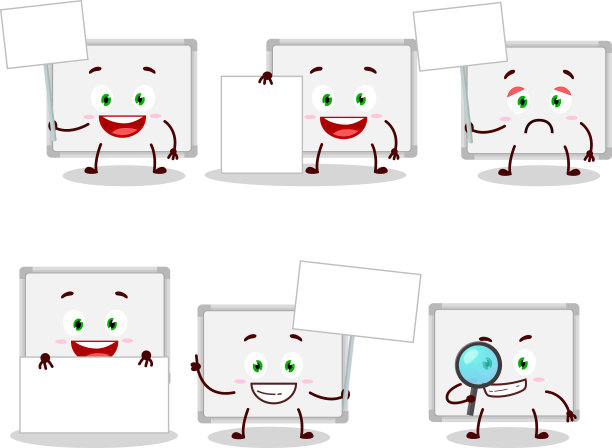 白板卡通人物带来信息图片下载