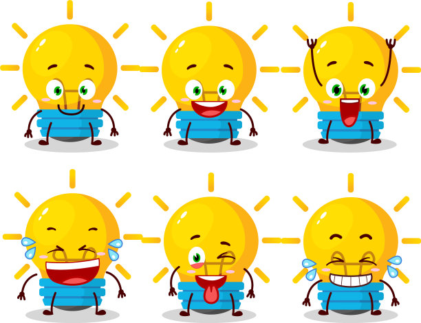 卡通人物灯创意与微笑图片下载