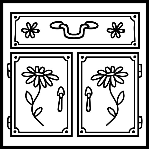 涂色书厨房柜图片下载