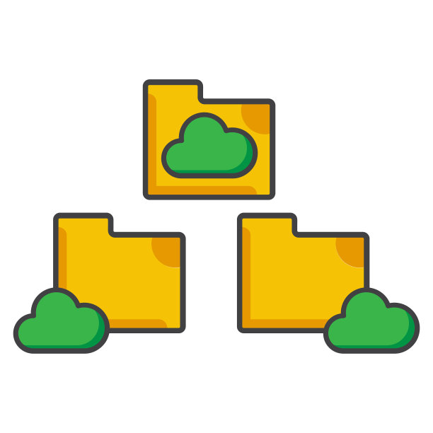 文件文件夹与云图标文件文件夹平图片下载