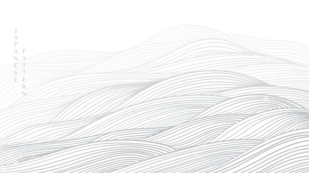 日本背景与灰色线波模式图片下载
