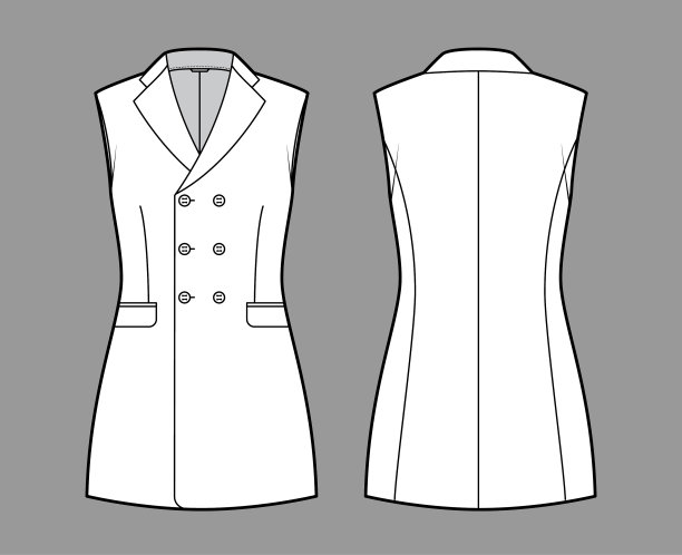 无袖上衣翻领背心马甲图片下载