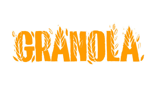 格兰诺拉标志模板与手写书法图片下载