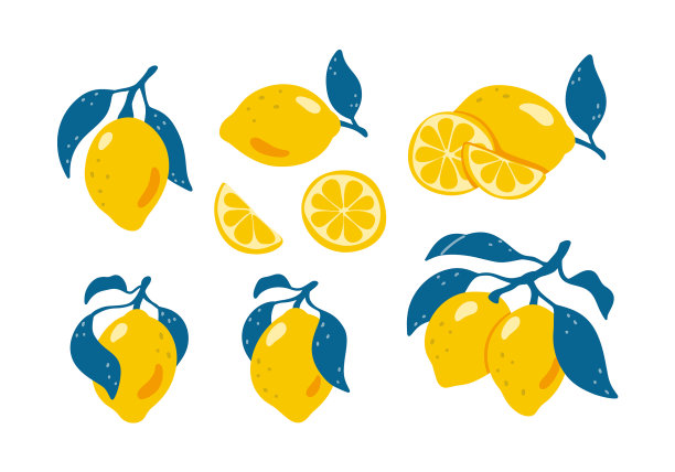 柠檬手绘元素设置颜色图片下载