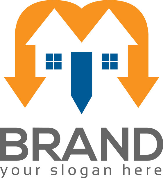 字母、箭头和房子图标图片下载