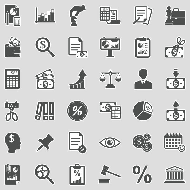 商业和企业图标。贴纸设计。矢量图。图片下载