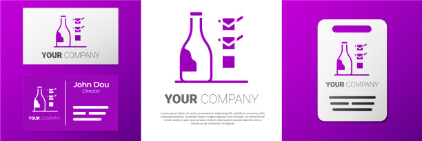 标志型瓶酒图标隔离在白色图片下载