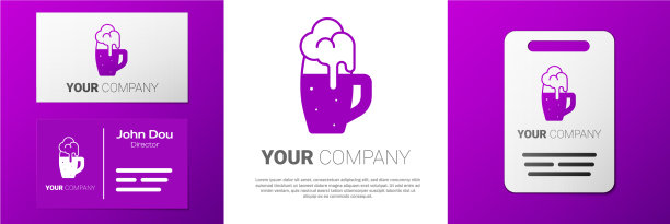 标志型玻璃啤酒图标隔离在白色图片下载