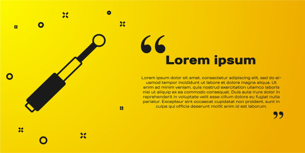 黑色伸缩棒图标孤立在黄色图片下载