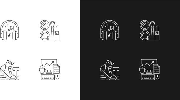 上班族每天例行的直线图标设置图片下载