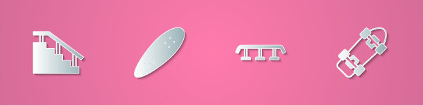 设置剪纸滑板楼梯与栏杆图片下载