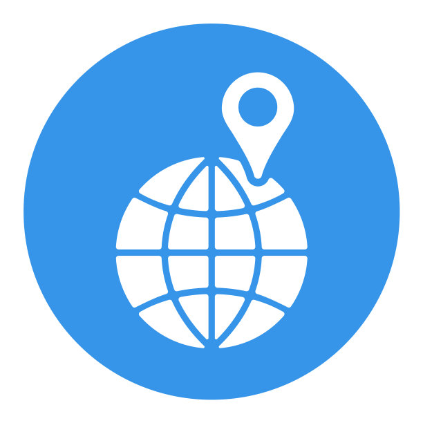 Globe with pin字形导航标志图片下载