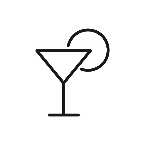 鸡尾酒平图标。单一高质量的轮廓符号的网页设计或移动应用程序。节日标志，标志轮廓概念。矢量插图。图片下载