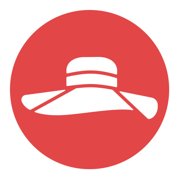 女人夏天帽子字形图标女孩海滩太阳帽图片下载