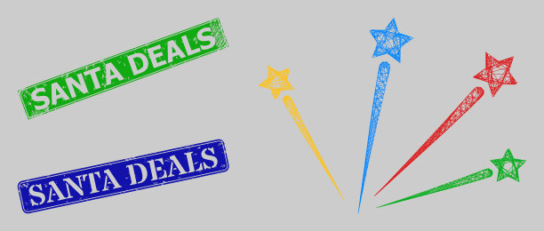 纹理圣诞老人交易印记和孵出的敬礼图片下载