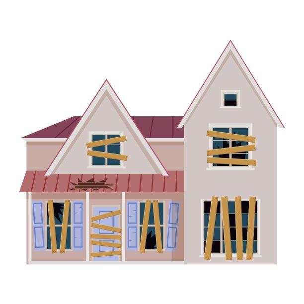 废弃的旧房子卡通图片下载