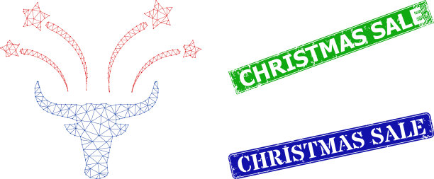 橡胶圣诞节销售印记和三角网图片下载