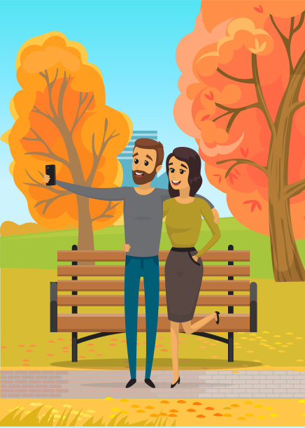 用智能手机拍照的情侣。人们用手机拍照，一起自拍图片下载