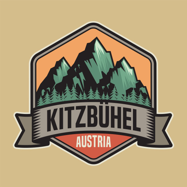 粘贴或标签与山脉和文本基茨比厄尔，奥地利图片下载