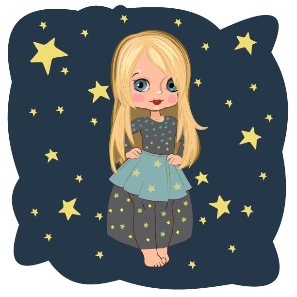 小女孩穿着漂亮的裙子。调情。漂亮时尚的孩子。在白色背景上孤立的物体。矢量图图片下载