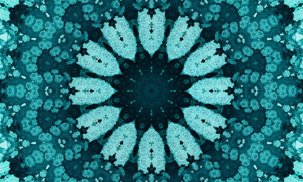 花卉图案，无缝万花筒。万花筒图案制造包装，剪贴簿，礼品包装，书籍，小册子。‧艾尔邦。图片下载