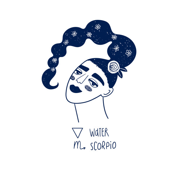 天蝎座的星座上有漂亮的女孩图片下载