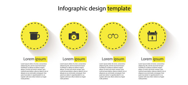 设置野营金属马克杯照片相机双筒望远镜图片下载