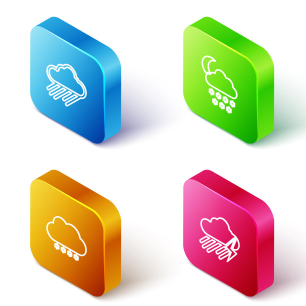 设置等距线云与雨雪和月亮图片下载