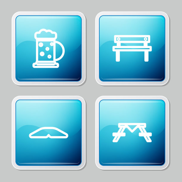 设置线木制啤酒杯长凳自制派和图片下载