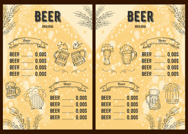 慕尼黑啤酒节2021 -啤酒节。垂直啤酒菜单。图片下载