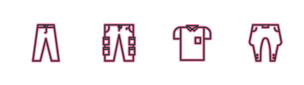 设置线裤polo衫工装裤和图标图片下载