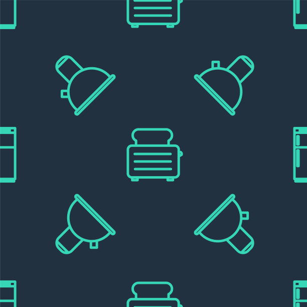 设置线烤面包机与烤面包壶柄和图片下载