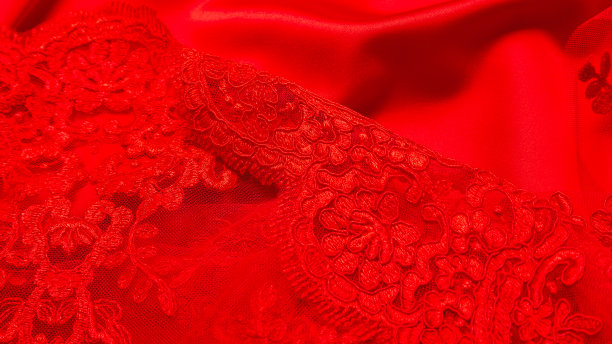 抽象的背景。红色奢华缎面面料，纹理精致图片下载