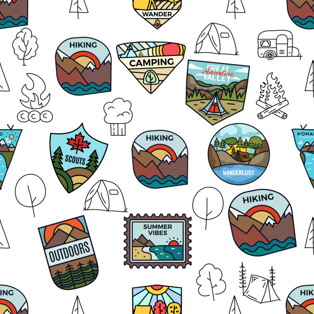 户外活动和露营探险设计图片下载